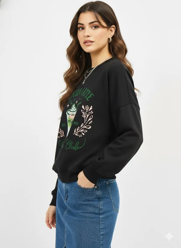 Black_Premium_Matcha_Printed_Sweatshirt_For_Women