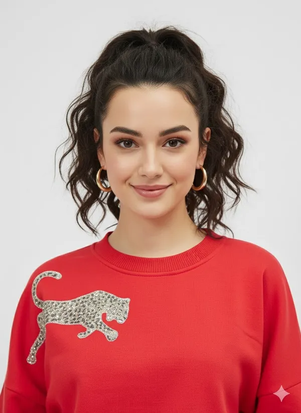 Red_Premium_Tiger_Embroidered_Sweatshirt_For_Women