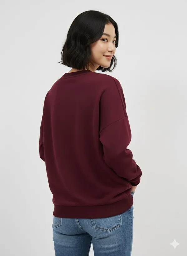 Burgundy_Premium_Tiger_Embroidered_Sweatshirt_For_Women