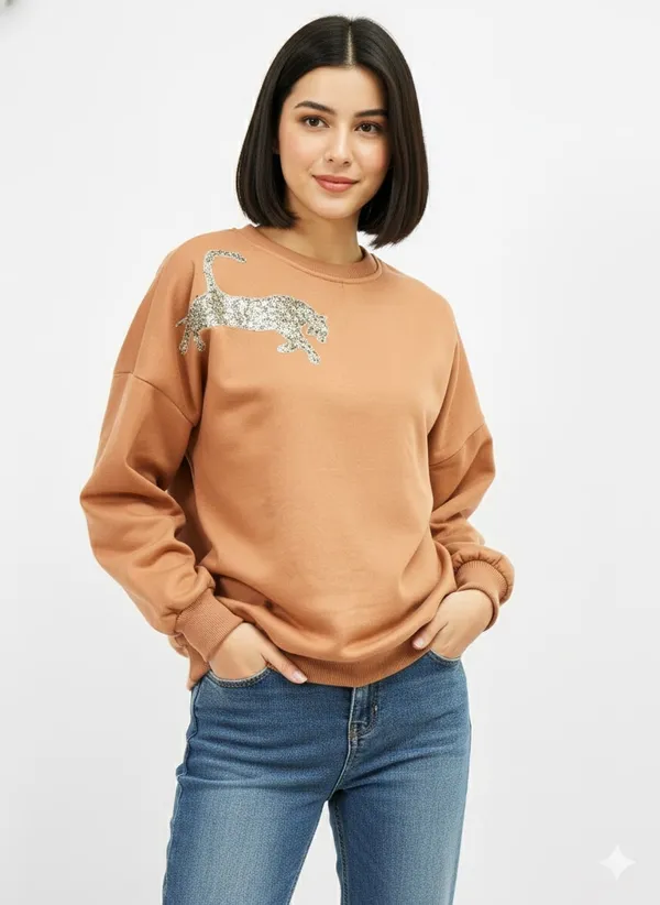 Brown_Premium_Tiger_Embroidered_Sweatshirt_For_Women