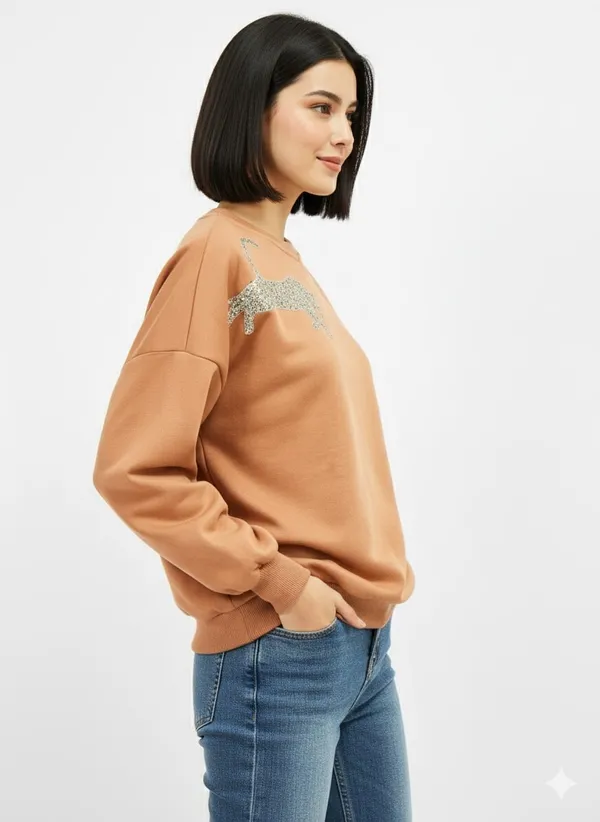 Brown_Premium_Tiger_Embroidered_Sweatshirt_For_Women