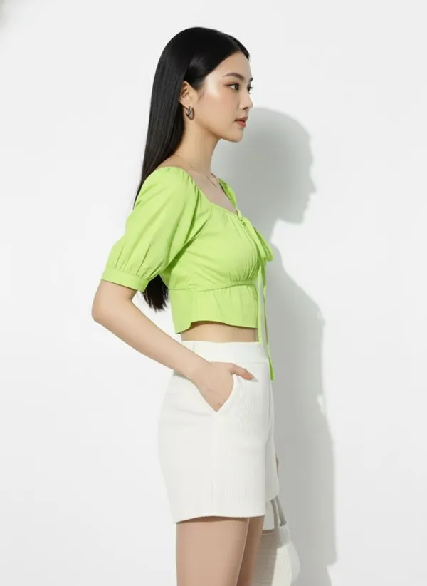Lime_Green_Solid_Bustier_Top_For_Women