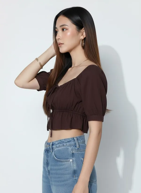 Brown_Chic_Solid_Bustier_Top_For_Women