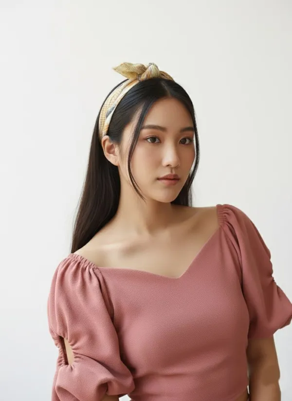 Pink_Pretty_Solid_Puff_Sleeves_Top_For_Women