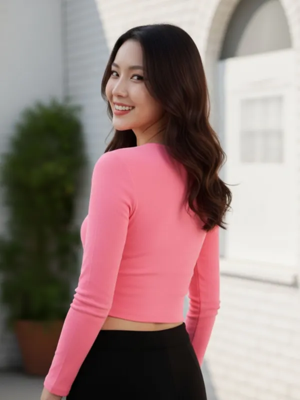 Pink_Twisted_Crop_Top_For_Women