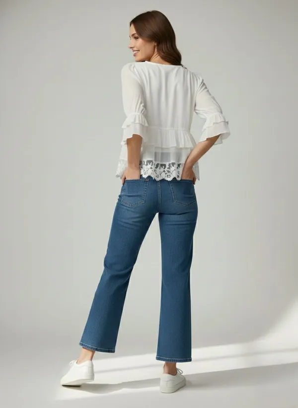 White_Georgette_Lace_Ruffles_Top_For_Women