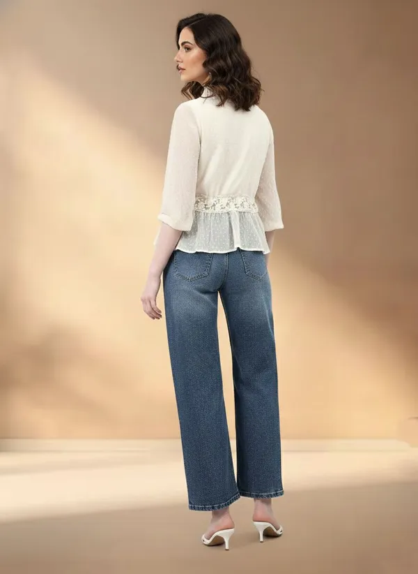 Off-White_Dobby_Chiffon_Lace_Top_For_Women