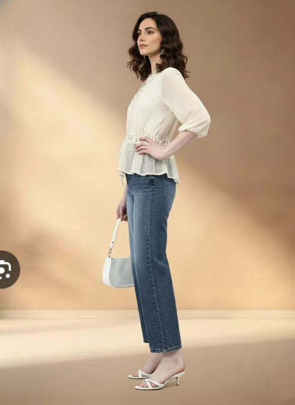 Off-White_Dobby_Chiffon_Lace_Top_For_Women