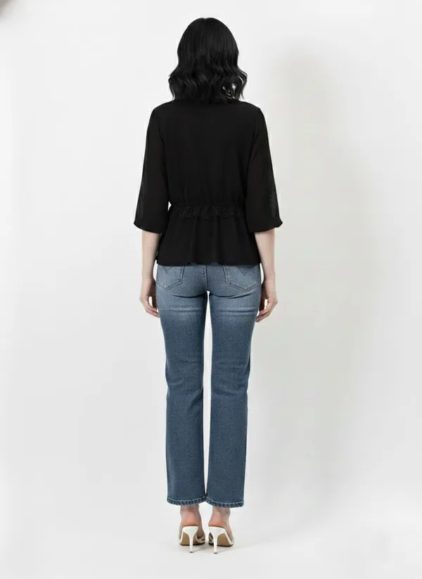 Black_Dobby_Chiffon_Lace_Top_For_Women