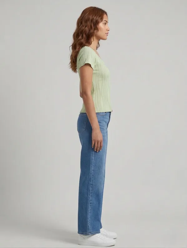 Green_Round_Neck_Textured_Top_For_Women