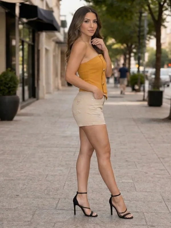 Mustard_Fitted_Bustier_Top