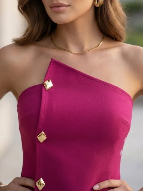 Fuchsia_Fitted_Bustier_Top