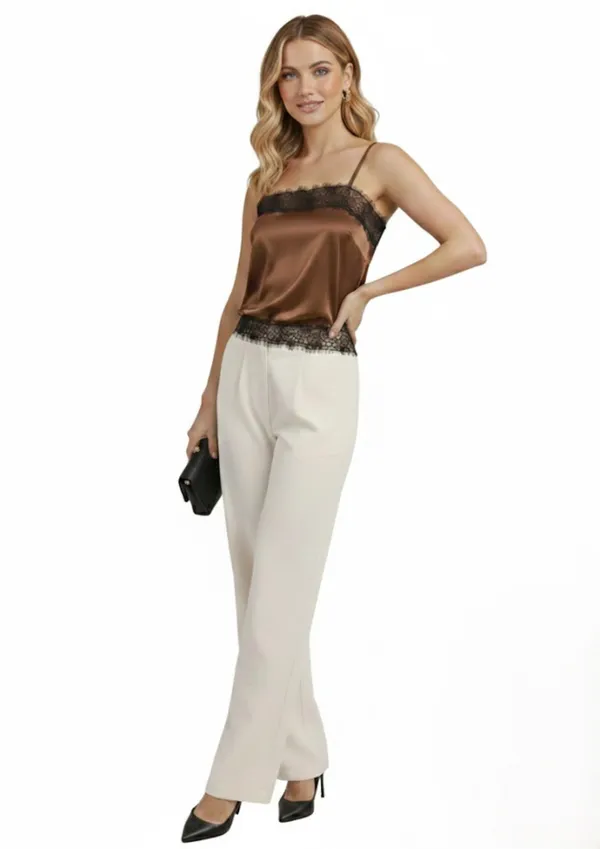 Brown_Satin_Lace_Strap_Top_For_Women
