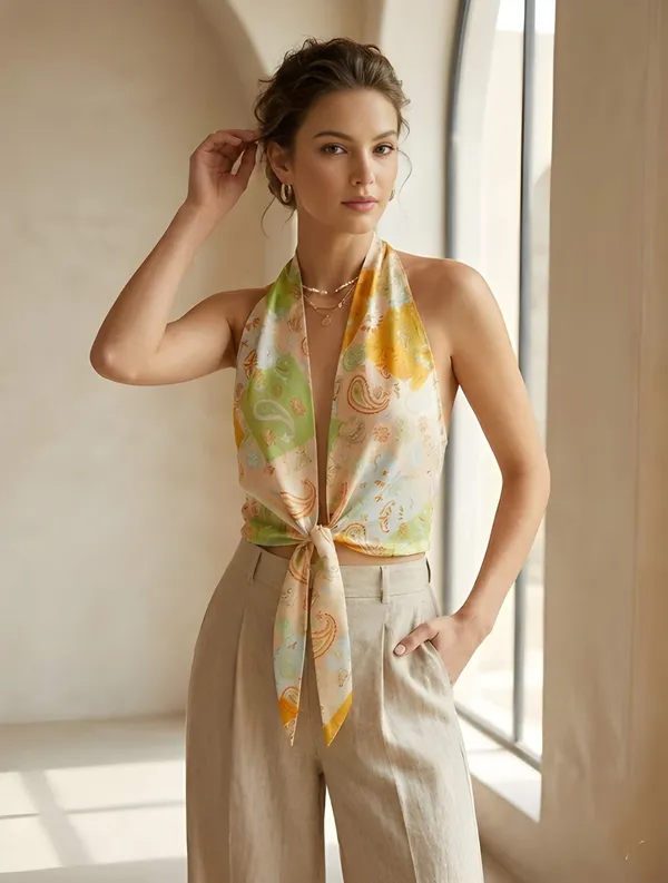 Paisley_Orange_Halter_Top