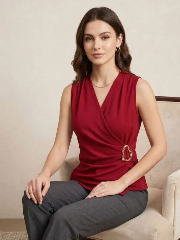 Maroon_Aurelia_Wrap_Top