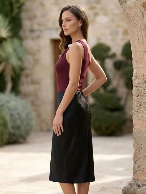 Maroon_One-Shoulder_Gathered_Top