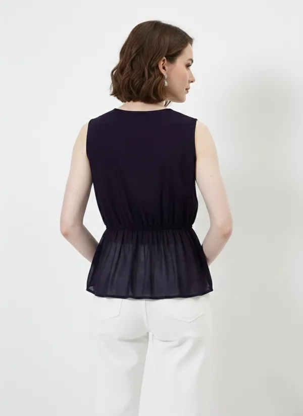 Purple_Embroidered_V-Neck_Peplum_Top_For_Women