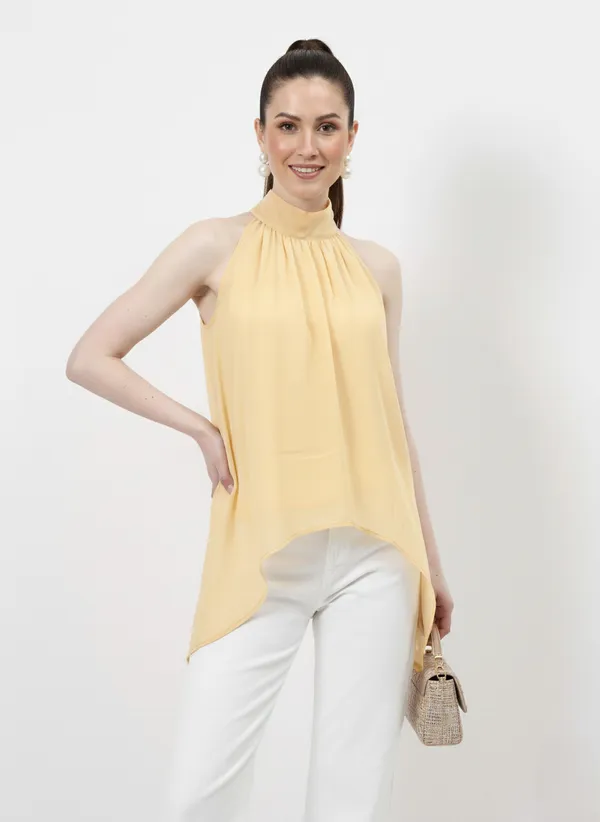 Yellow_Halter_Neck_Tie-Up_Asymmetrical_Top_For_Women