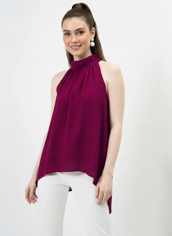 Burgundy_Halter_Neck_Tie-Up_Asymmetrical_Top_For_Women