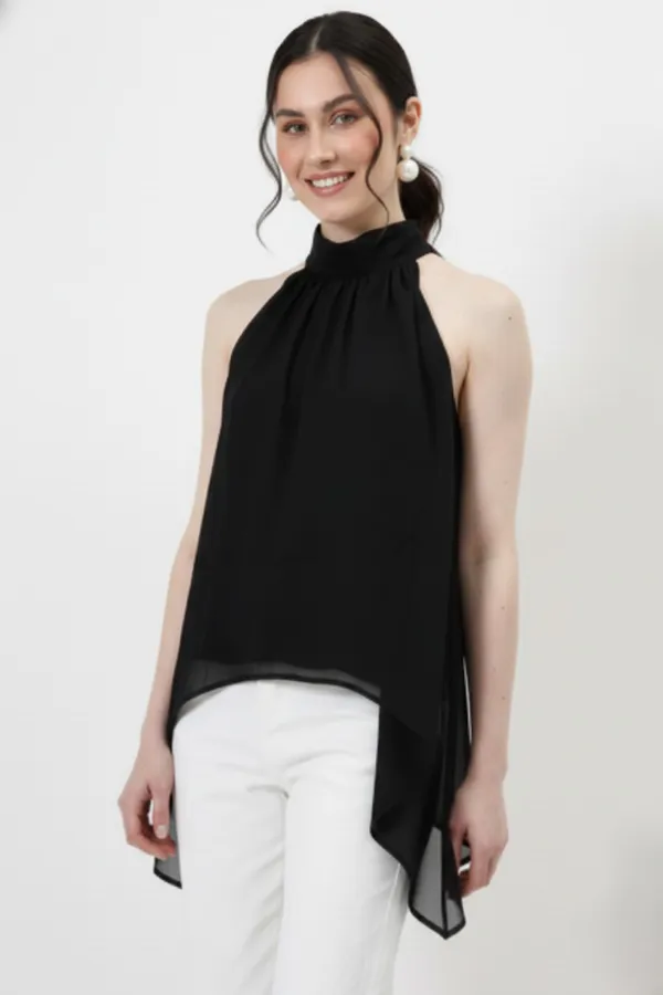 Black_Halter_Neck_Tie-Up_Asymmetrical_Top_For_Women