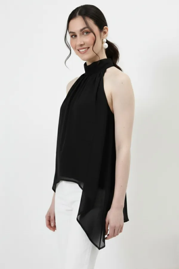 Black_Halter_Neck_Tie-Up_Asymmetrical_Top_For_Women