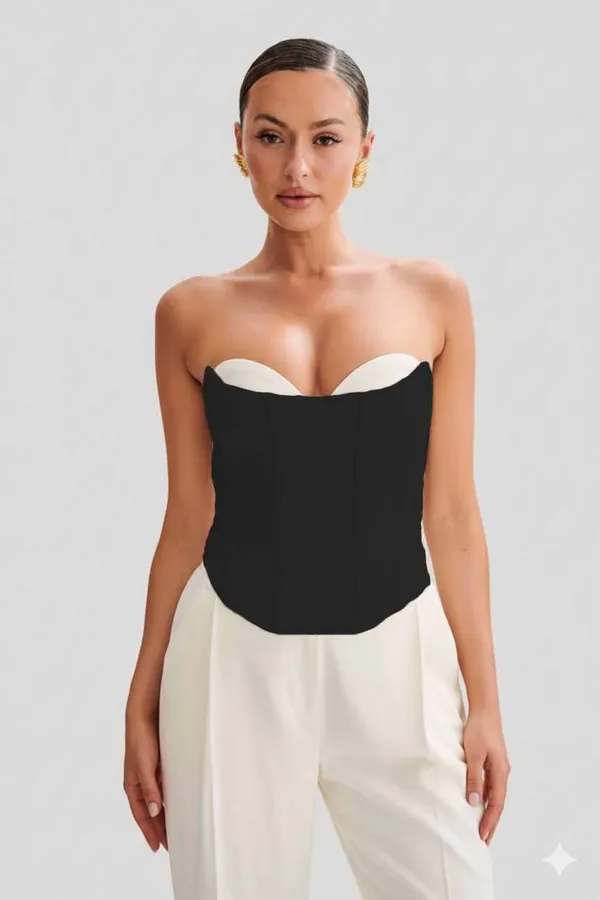 Black_Premium_Colorblocked_Top_For_Women