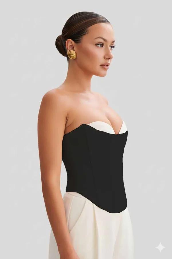 Black_Premium_Colorblocked_Top_For_Women
