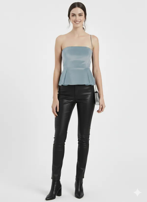 Blue_Bandeau_Peplum_Top