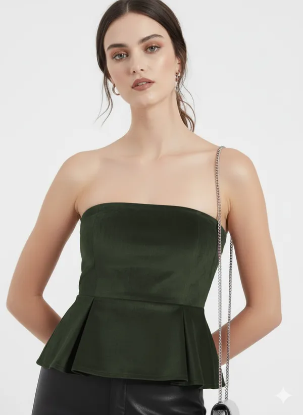 Olive_Bandeau_Peplum_Top
