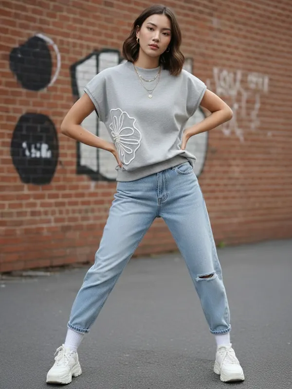 Grey_Embroidered_Oversized_Top