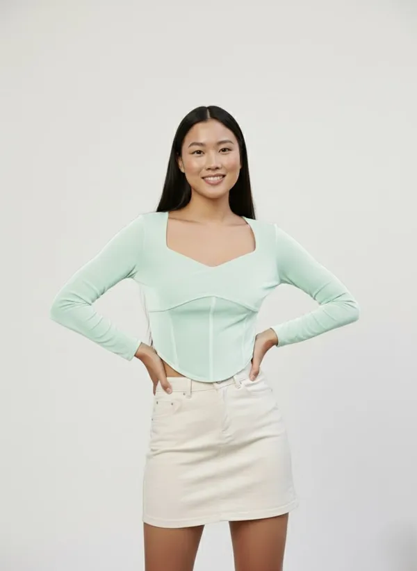Women_Sea_Green_Corset_Top