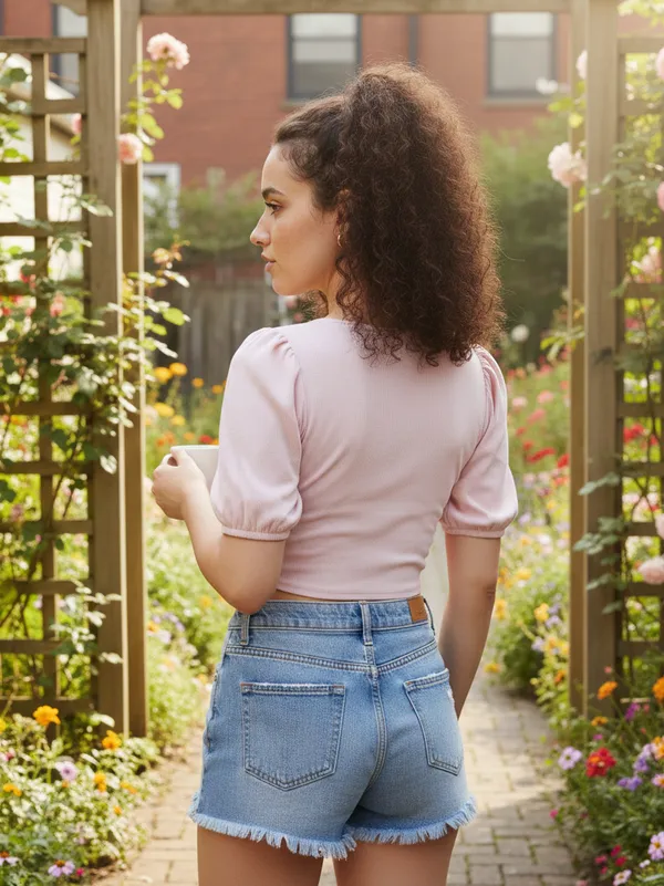 Lavender_Puff_Sleeves_Pure_Cotton_Fitted_Crop_Top_For_Women