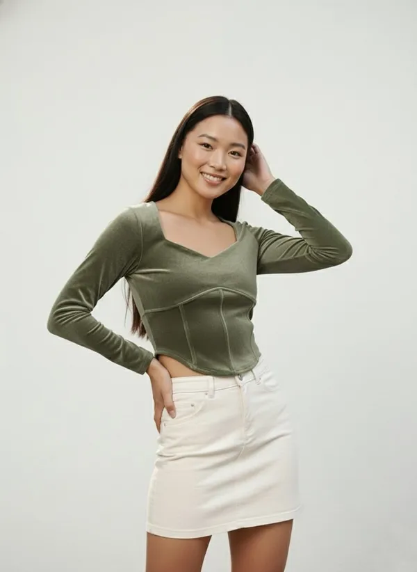 Women_Olive_Corset_Top