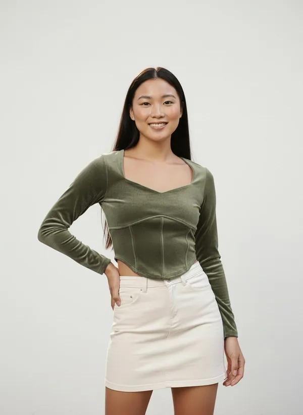 Women_Olive_Corset_Top