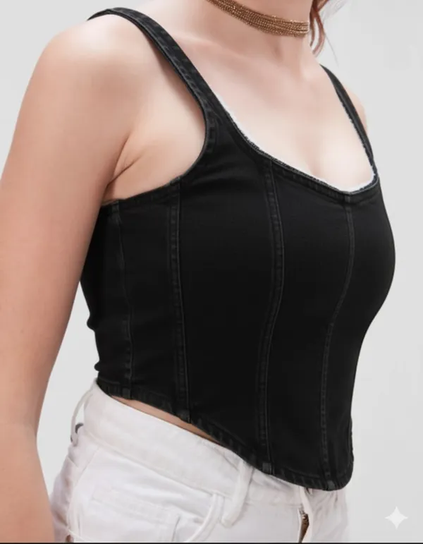 Black_Premium_Denim_Co-Ord_Set_Top_For_Women