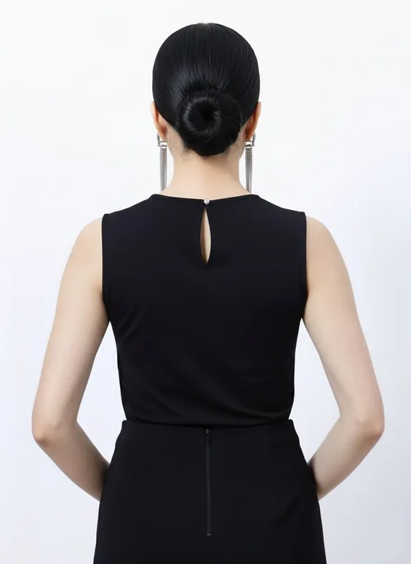 Black_Cowl_Neck_Layered_Peplum_Top_For_Women