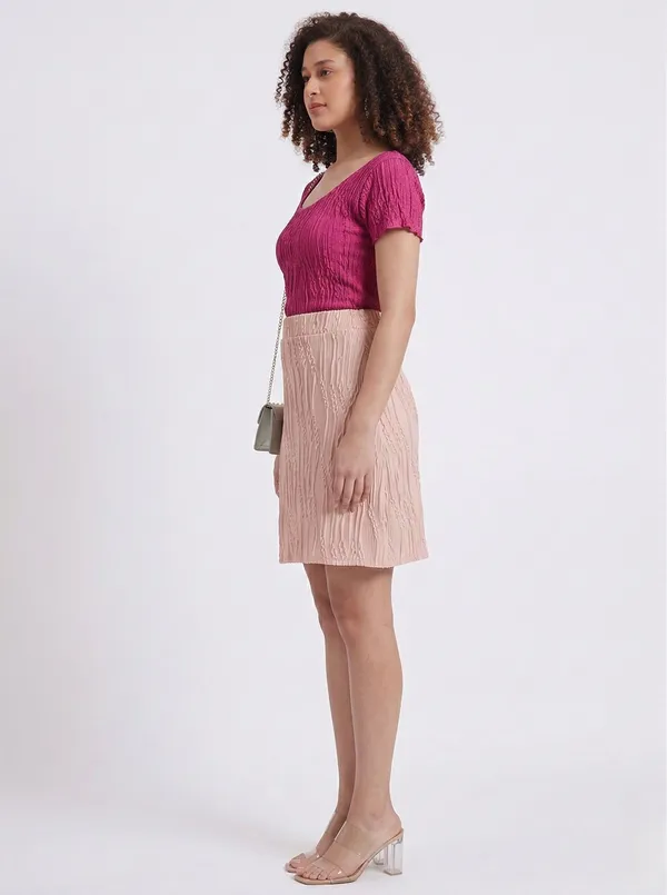 Fuchsia_Round_Neck_Textured_Top_For_Women