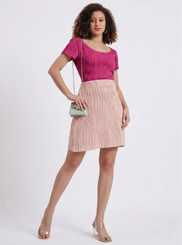 Fuchsia_Round_Neck_Textured_Top_For_Women