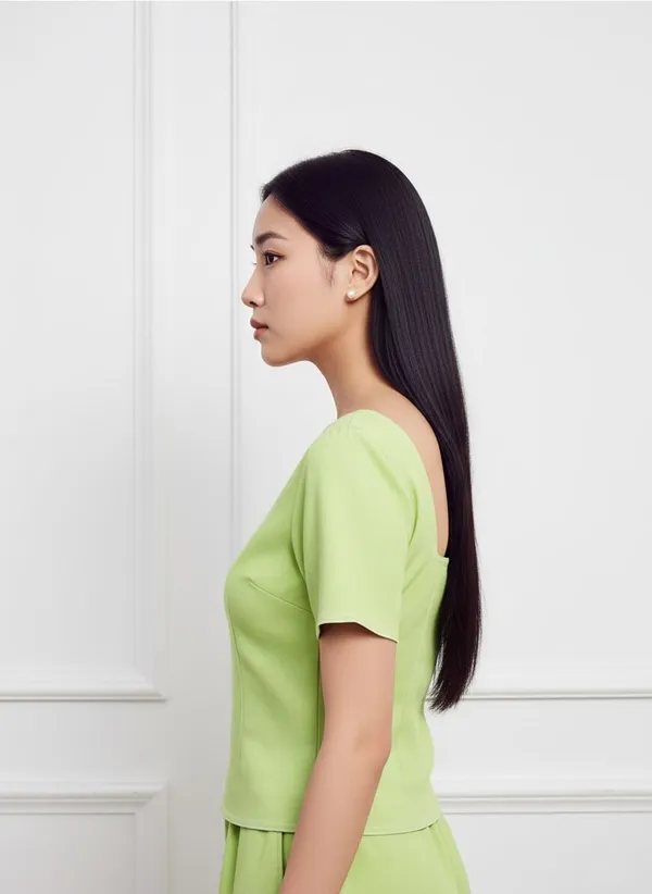Lime_Green_Cotton_Canvas_Regular_Top_For_Women