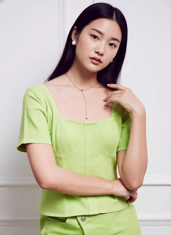 Lime_Green_Cotton_Canvas_Regular_Top_For_Women