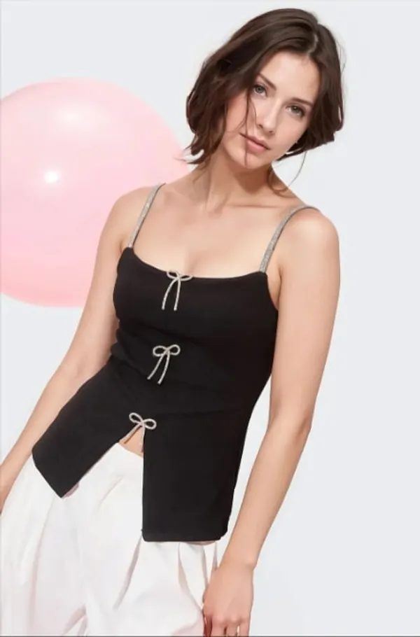 Black_Premium_Bow_Embellished_Top_For_Women