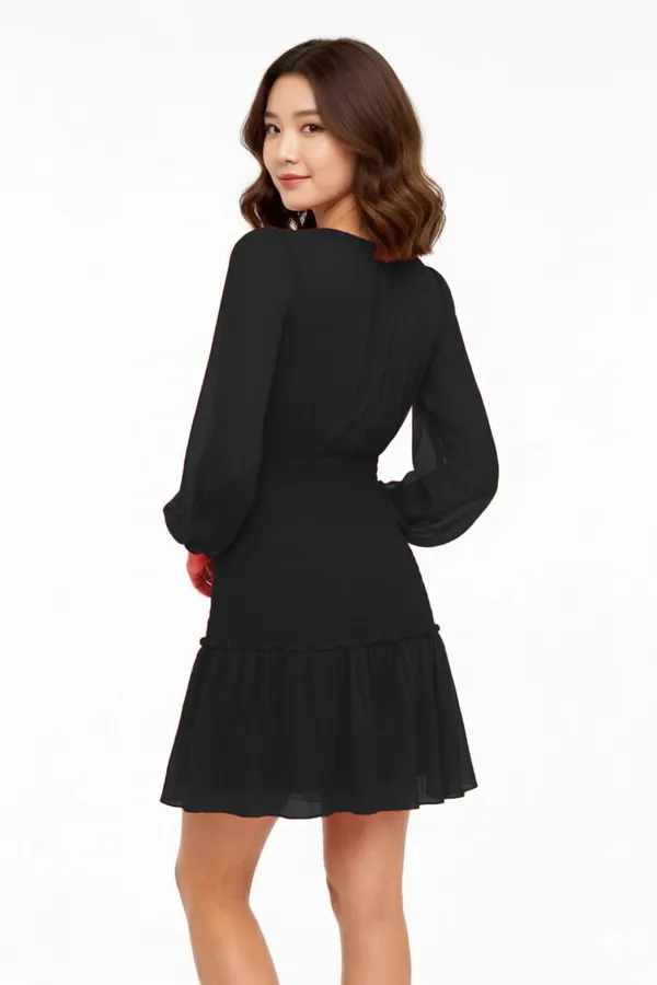 Black_Smocking_Solid_Dress