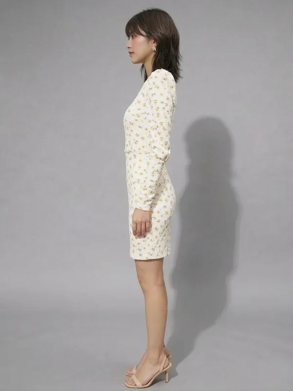 White_Classic_Floral_70S_Mini_Dress_For_Women