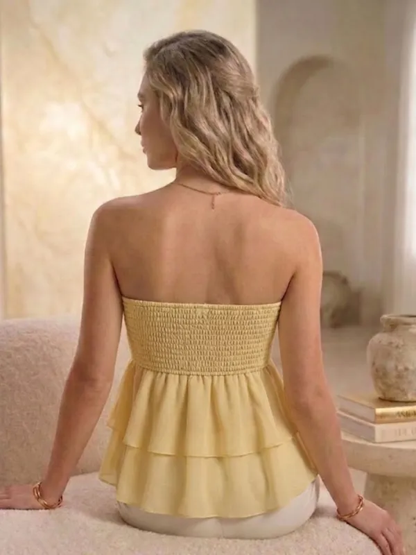 Yellow_Off-Shoulder_Georgette_Top