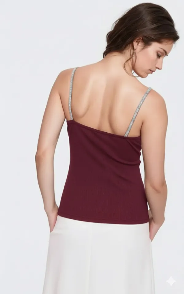 Burgundy_Premium_Bow_Embellished_Top_For_Women