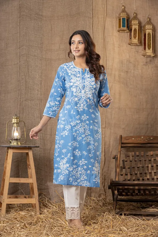 Blue_Cotton_Straight_Floral_Print_Kurta_Set_For_Women