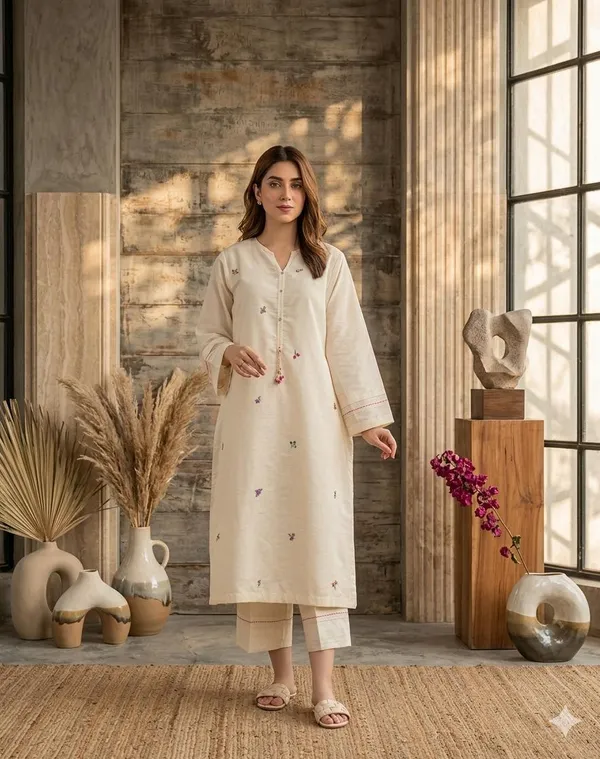 Cream_Cotton_Straight_Kurta_Set_For_Women