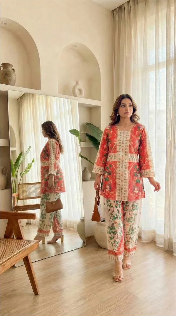 Coral_Japanese_Crepe_Straight_Kurta_Set_For_Women