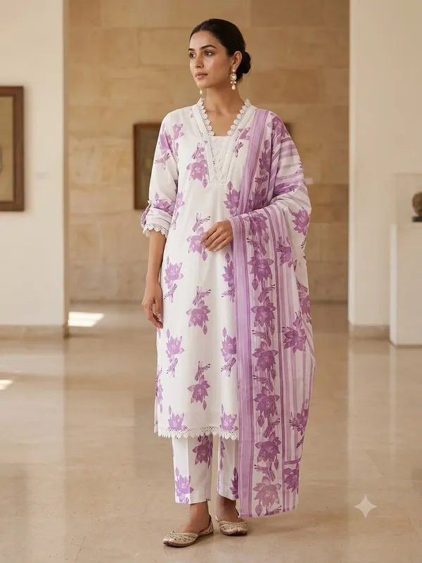 White_Cotton_Straight_Kurta_Set_For_Women
