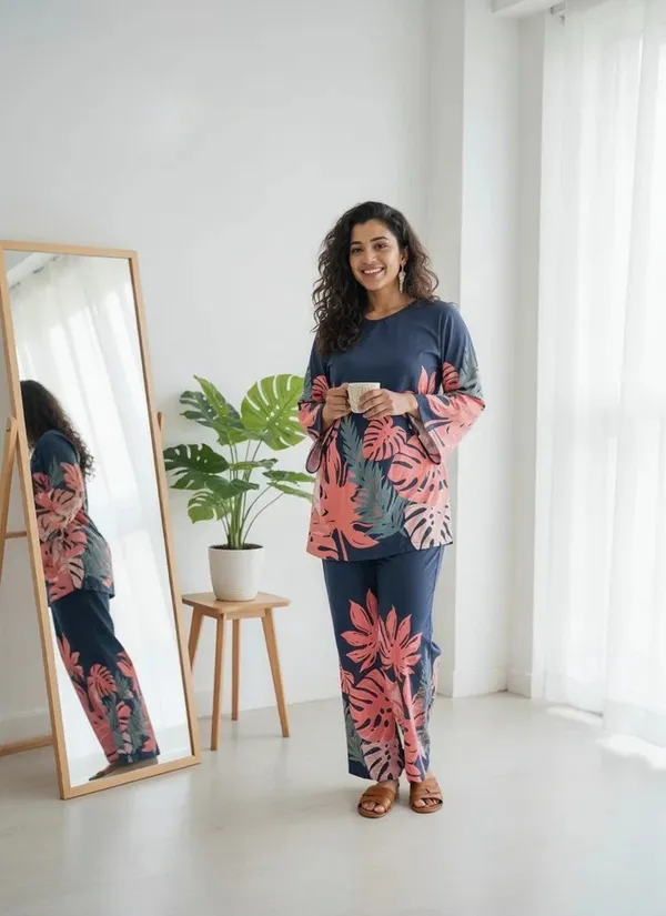 Navy_Imported_Rayon_Relaxed_Fit_Night_Suit_For_Women
